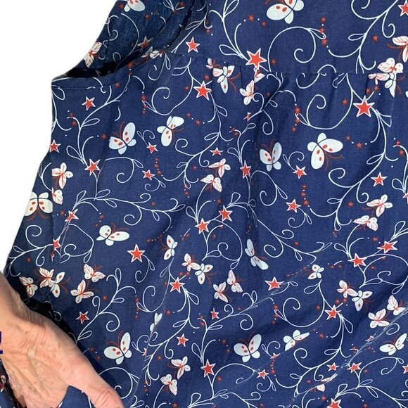 Anthony Richards Butterfly Star Sleeveless Muumuu House Dress Sz L #207J - Picture 5 of 7